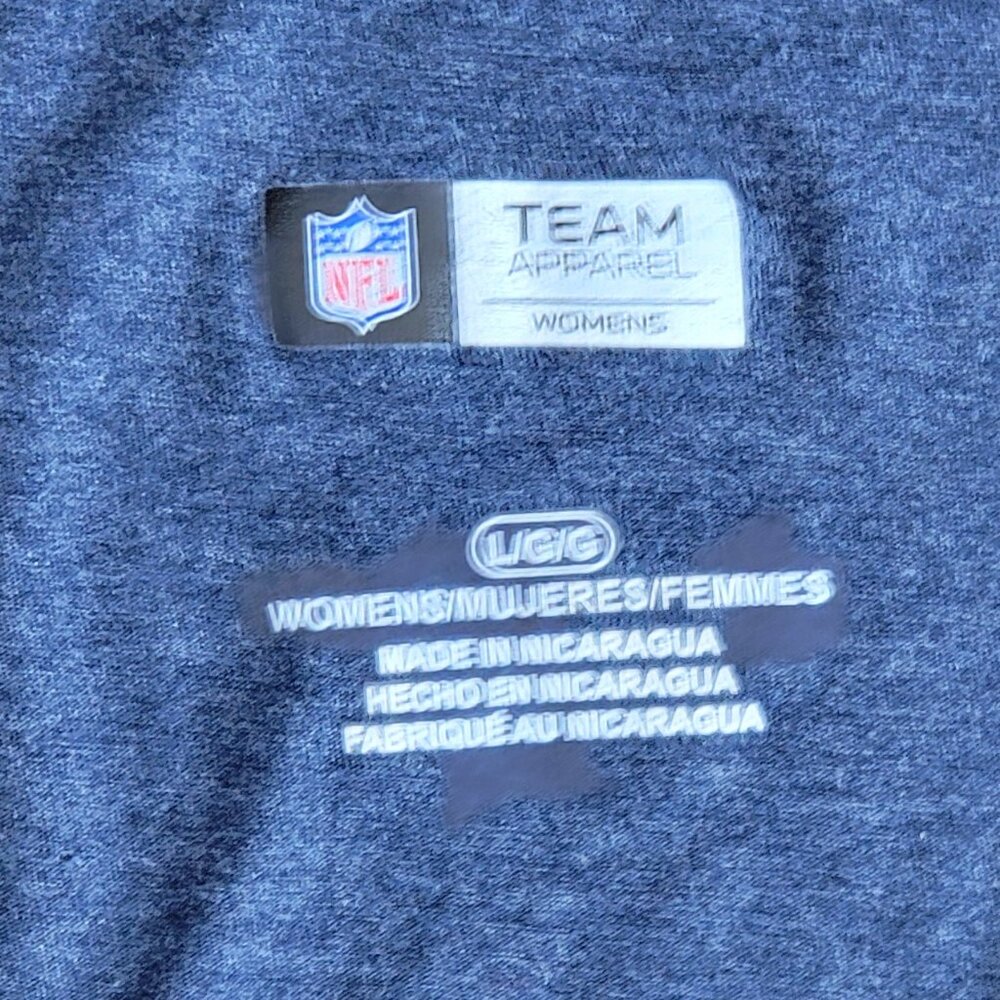 NFL Team Apparel Patriots NFL Football Heather Blue V-Neck Short Sleeve Tee - L - Picture 6 of 6